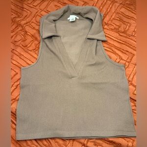 Bozzolo Light Brown Sleeveless Top Size M/L NEW